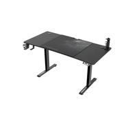Ultradesk - Scrivania regolabile in altezza Level V2 - Scrivania elettrica per computer - 140x68 cm, per il gioco, il telelavoro - Set con tappetino per mouse XL - Nero, Nero