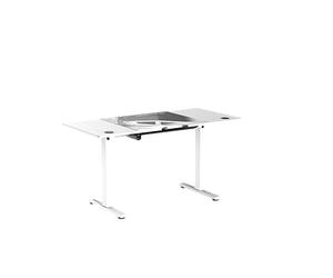 Ultradesk - Scrivania regolabile in altezza Level V2 - Scrivania elettrica per computer - 140x68 cm, per il gioco, il telelavoro - Set con tappetino per mouse XL - Nero, bianco