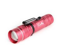 UltraFire Mini Torcia LED 300 Lumen 3 Modalità Zoomabile Piccola Torcia Tascabile, Torcia Luminosa con Messa Fuoco Regolabile, Torcia Tattica Impermeabile per Ragazze Bambini (Rosa)