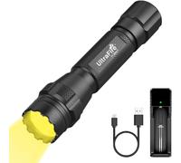 UltraFire Torcia a LED a luce bianca calda, 800 lumen, resistente all'acqua e agli urti, per campeggio all'aperto, nebbia/tempo intenso, T1 Ultra-Y