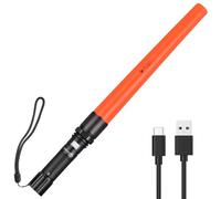 UltraFire Torcia a LED ricaricabile da 16 pollici, 619 lumen, 3 modalità, torcia di sicurezza con lampeggiante rosso, per controllo del traffico, aeroplano, pilotaggio, vigili del fuoco, servizi di