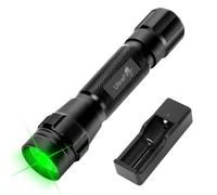 ULTRAFIRE Torcia a LED verde 520-530nm luce da caccia verde, torcia da caccia verde con batteria e caricabatterie, luce verde da 656 piedi per osservazione notturna dei predatori di maiale, CG1