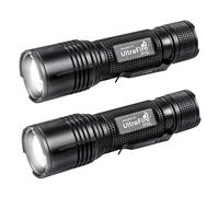 UltraFire Torcia Tattica LED 650 Lumen Zoomabile 5 Modalità AAA Torcia Elettrica, Messa a Fuoco Regolabile Piccola Torcia con Clip, IPX5 Impermeabile Mini Torcia