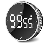 Ultralent Timer da cucina Digitale Magnetico,Cronometro Conto Alla Rovescia, Timer Visivo,Grande LED,Allarme Forte,Facile per Bambini, La Classe, Cucinare,Imparare a Suonare Il Fitness Argento