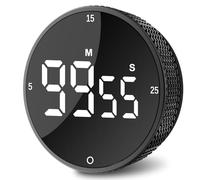 Ultralent Timer da Cucina Digitale Magnetico,Cronometro Conto Alla Rovescia, Timer Visivo,Grande LED,Allarme Forte,Facile per Bambini, La Classe, Cucinare,Imparare a Suonare Il Fitness Nero