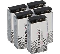 Ultralife Set di 5 batterie al litio 9 V (SLM 9 V), 9 Volt