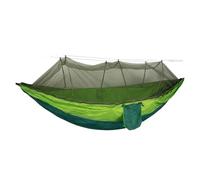 Ultralight Portable Camping Hammock With Mosquito Net Double Outdoor Leisure Gear ，Compatible For 2 Person Travel(Green)