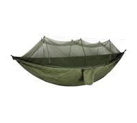 Ultralight Portable Camping Hammock With Mosquito Net Double Outdoor Leisure Gear ，Compatible For 2 Person Travel(Army Green)