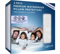 Ultraplush Premium waterproof Pillow Protector - Hypoallergenic & Bed Bug Proof zippered pillow case - 2 Pack - Super Soft & Quiet, White, Standard 20" x 26"