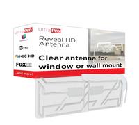 UltraPro Antenna TV per interni per Smart TV, canali locali HD a lungo raggio, facile da montare a parete o finestra, supporta 4K 1080P HDTV VHF UHF, ricezione a 360°, trasparente, 86002