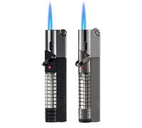 Ultraray Accendino Jet Flame (Un Set di 2), Accendigas Antivento, Accendi Gas Ricaricabile, Accendini per Candele, Cucina, Barbecue, Campeggio, Regalo Uomo Donna (Venduto Senza Gas)