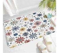 Ultraresistente Winter Sflake Christmas Colorful Sflakes S Creative Merry Christmas Xmas Holiday New Year Zerbino Tappetino Doccia 40×60cm per WC,Corridoio,Porta d'Ingresso