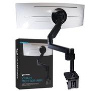 ULTRARM Braccio per monitor ultrawide fino a 144,8 cm e 20 kg, supporto da scrivania singolo, regolabile in altezza pneumatica, bracci di estensione modulari - Max VESA 100x100, nero, MA20P-S