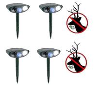 Ultrasonic Deer Repeller - 4 Pack - Solar Powered - Get Rid of Deer in 48 Hours