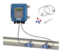 Ultrasonic Flow Meter DN15-6000mm, Digital Liquid Flowmeter with TM-1 & TS-2 Clamp-on Transducers, IP67 Protection, Backlit Display for Water, Oil, Sewage, Sea Water Measurement(DN50-700)