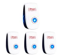 Ultrasonic Pest Repeller Plug-in 4 Pack - Repeller ultrasonico per ratti e topi, anti zanzare e mosche, repellente per insetti per la casa, dispositivo ad ultrasuoni silenzioso, senza sostanze