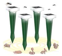 Ultrasonico Solare Alimentato Animale Deterrente per Giardino,Repellente Gatti Con 3 modalità,Piccioni ultrasonico esterno Luce LED,Repellente Solare per Piccioni,Fermare Gatti,Scoiattoli,Cani, Volpi