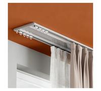 Ultrasottile Binario Doppio per Tende Invisibile Binario per Tende Silenzio da 70-630cm Binario A Soffitto per Tende per Appartamento Albergo, Divisori per Ambienti(Champagne,220cm/7.2ft(2*110cm))