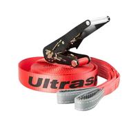 Ultrasport 25m Slackline di Base con cricchetto incl. borsa per trasporto, slackline per principianti, bambini e famiglie, disponibile senza protezione per alberi, set di slackline, slackline fitness