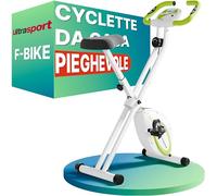 Ultrasport F-Bike, Bicicleta di Esercizi, Display LCD, Hometrainer Pieghevole, Livelli di Resistenza Regolabili, con Sensori di Pulsazioni, Trainer per Atleti e Anziani Unisex - Adulto, Verde, Normal