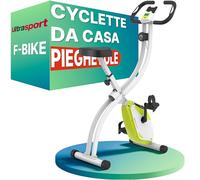 Ultrasport F-Bike Cyclette da Casa Pieghevole I Cyclette Pieghevole da Casa fino a 130 KG con Sella Extra Confortevole e LCD Display, Cyclette da Camera (Verde)
