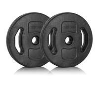 Ultrasport Pesi da 20 kg - Set di 2 x Piastre da 10 kg in Cemento rivestite in Vinile/Dischi da Bilanciere per Body Building e Sollevamento Pesi