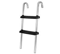 Ultrasport Scaletta per Trampolino Elastico Scale Stabili, 2 Gradini, Scala in Acciaio da Appendere, Compatibile con Trampolini Ø 366 cm Rivestita A Polvere, Argento Sport One