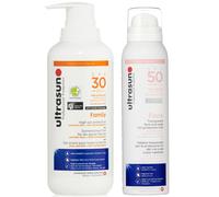 Ultrasun Family SPF 30 400ml e Ultrasun UV Spray Viso e Cuoio Capelluto SPF50 150ml Set