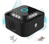 Ultrasuoni per Ratti, Repellente per Topi, Ultrasuoni Mouse e Ratti 360° con Luce LED Repellente Dissuasori per Topi Roditori Parassit Ragni Falene Formiche.