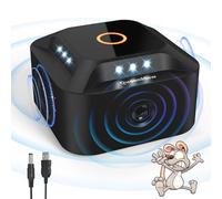 Ultrasuoni per Topi 360°, 3 Modalità Dissuasore Topi Collegare con 12 Luci Stroboscopiche, 300 m² Raggio Repellente Ultrasuoni per Ratti Indoor per Ratti Ragni Falene Formiche
