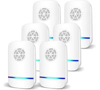 Ultrasuoni per Topi 6 Pack,Repellente Ultrasuoni Anti Zanzare, Elettrico Ultrasuoni Antizanzare, Repellente Ultrasuoni per Anti Topi, Zanzare, Scarafaggi, Formiche, Ragni, Roditori