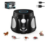 Ultrasuoni per Topi con 3 Altoparlanti, 3 Modalità Interno Repellente Topi Plug in con 9 Luci Stroboscopiche, 360° e 200 M² Ultrasonic Cockroach Repellent per Roditori Ratti Scarafaggi