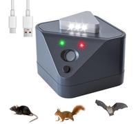 Ultrasuoni per Topi Repellente, Copertura Ultrasonica a 360° con 3 LED per il Controllo di Mouse, Protezione Silenziosa ad alta Frequenza Contro Roditori, Ideale per Garage, Hotel, Magazzino