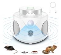 Ultrasuoni per Topi, Repellente per Topi Ultrasuoni Mouse e Ratti 360° con Luce LED Repellente Ultrasoni Dissuasori per Roditori Parassiti Interni Plug-in Scarafaggi Anti Parassiti per Giardino