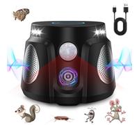Ultrasuoni per Topi, Repellente per Topi Ultrasuoni Mouse e Ratti 360° con Luce LED Repellente Ultrasuoni Dissuasori per Topo Roditori Parassiti Scarafaggi Anti Parassiti Repellente per Zanzare