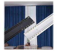 Ultrathin - Sistema a binario per tenda doppio, 1,6 mm, montaggio a soffitto, in alluminio, divisorio nano silenzio per ufficio, casa, bagno, ospedale, 280 cm, nero