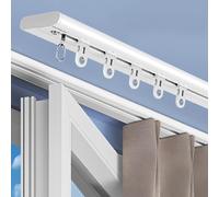 UltraThin White Silent ain Track Montaggio a soffitto in lega di alluminio 5,4 m ain Rail Set per camera da letto Finestra HotelPerfect per Drop ains e Smooth