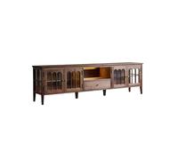 ULTRAWAVE Gabinetto del Centro di Intrattenimento 210cm Armadio Deposito Legno Stile Retro-Moderno, Mobile per Soggiorno Colore Noce Minimalista, Adatto agli Alberghi Supporto della Televisione