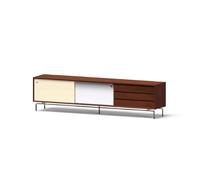 ULTRAWAVE Gabinetto del Centro di Intrattenimento Mobile Porta TV in Legno Massello con Colori Coordinati, Stile retrò, for Soggiorno, Stile Bauhaus Supporto della Televisione(B:210CM*40CM*45CM)