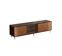 ULTRAWAVE Gabinetto del Centro di Intrattenimento Mobile TV retrò in Legno Massello da Pavimento for Soggiorno, Semplice Mobile TV con Rete in Rame Supporto della Televisione(B:200CM*45CM*55CM)