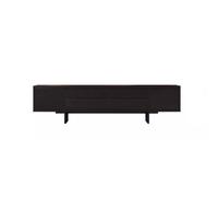 ULTRAWAVE Gabinetto del Centro di Intrattenimento Mobile TV retrò in Legno Massello Nero, Mobile TV Minimalista, Mobile Decorativo Supporto della Televisione(A:200CM*42CM*60CM)