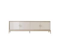ULTRAWAVE Gabinetto del Centro di Intrattenimento Mobile TV Semplice in Legno Massello Bianco for Soggiorno, Elegante Mobile TV Color Champagne Supporto della Televisione