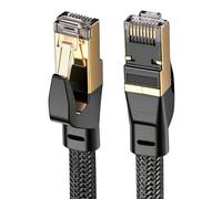 ULTRICS Cat 8 Cavo Ethernet 10M, 40 Gbps 2000 MHz Cavo di rete RJ45 Cat8 Nylon intrecciato piatto Cavo LAN, Super Velocità Cavi Ethernet Cavo Internet per Router, Switch, Modem, Laptop, PS5/PS4, TV