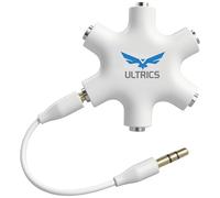 ULTRICS Sdoppiatore Cuffie, Jack 3,5mm Maschio a Femmina Stereo Headset Cavo, 5 Prese Splitter Audio Adattatore per Auricolari Compatibile con iPhone Galaxy Smartphone PC Tablet PS4 Xbox MP3 - Blanc