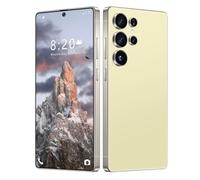 ULUCAN Smartphone 5G S26 Ultra con penna integrata, display HD da 7,3 pollici e sblocco facciale, batteria da 8000 mAh, design ultrasottile, porta Type-C, telefono portatile ed economico,Gold-7.3IN