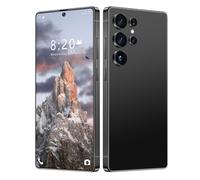 ULUCAN Smartphone 5G S26 Ultra con penna integrata, display HD da 7,3 pollici e sblocco facciale, batteria da 8000 mAh, design ultrasottile, porta Type-C, telefono portatile ed economico,Black-7.3IN