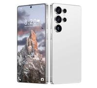 ULUCAN Smartphone 5G S26 Ultra con penna integrata, display HD da 7,3 pollici e sblocco facciale, batteria da 8000 mAh, design ultrasottile, porta Type-C, telefono portatile ed economico,White-7.3IN