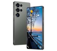 ULUCAN Smartphone economico S24 Ultra con penna integrata, doppia SIM, display HD da 7,3 pollici, telefono Android con batteria ad alta capacità da 8000 mAh,Green-1TB