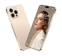 ULUCAN Smartphone I16 Pro Max con ricarica rapida per esterni, supporto multilingua senza SIM sbloccato, 16 GB di RAM, 1 TB di ROM, 8000 mAh, schermo HD da 7,3 pollici,Desert Gold-1TB