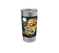 Ululando a Burger Divertente Burger Ossessione Amante Burger Bicchiere termico in acciaio inox doppia parete
